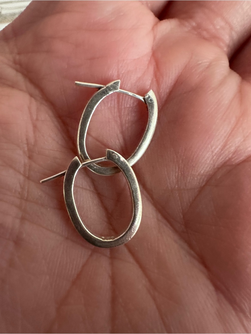 Classic Oval Hoop Earrings in Sterling Silver